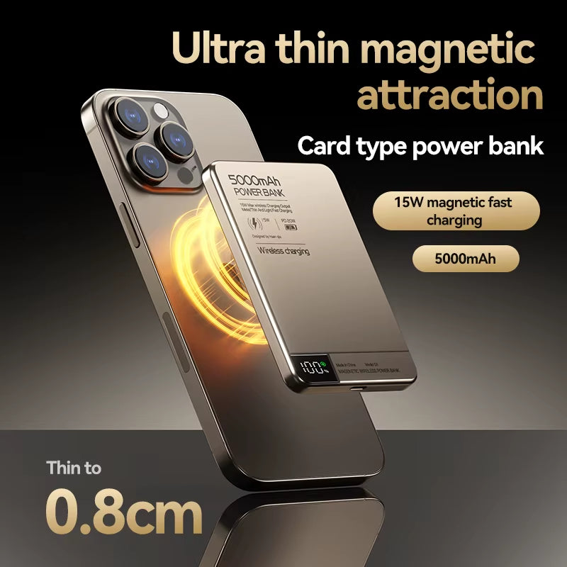 Xiaomi High Quality Alloy 10000Mah Fast Charger Power Bank with Battery Powerbank Magnetic Wireless Phone Charger for Magsafe