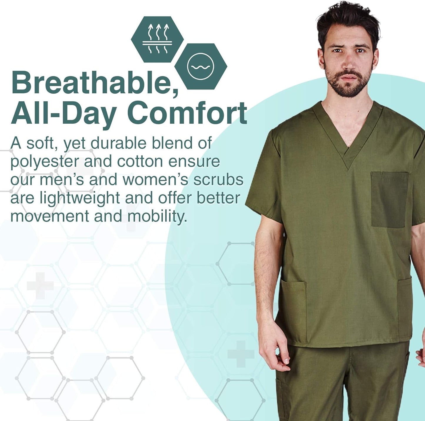 Comfortable Fit Men'S Workwear Uniform 8 Pocket Top and Pant Set