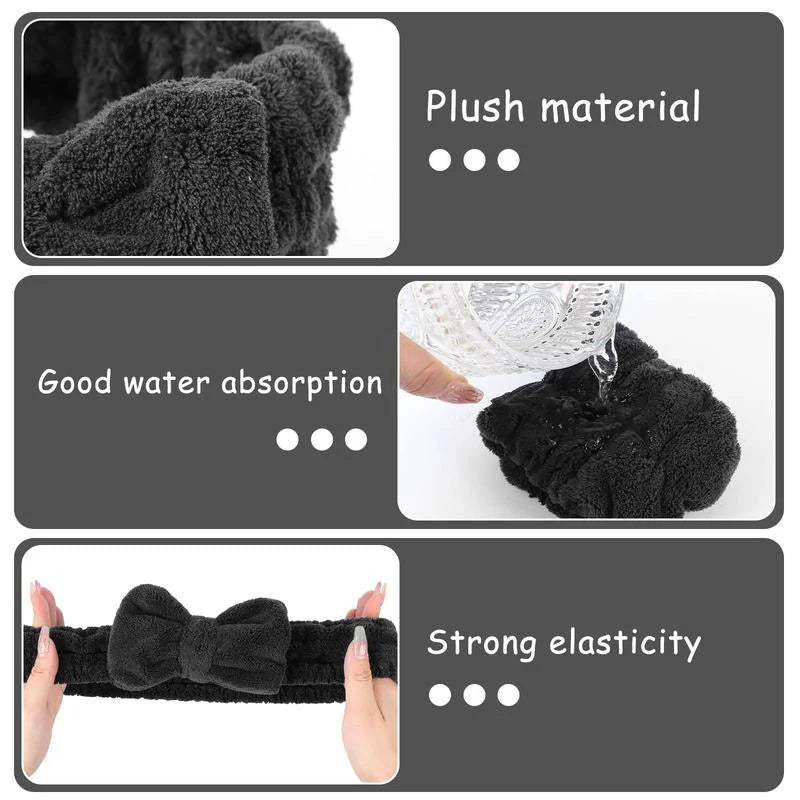 3 Pcs Spa Wristband & Headband, for Washing Face Skin Care,Soft Headdress for Washing Face &Makeup, Girl'S Make up & Spa Hair Band, Travel Summer Gifts,Daily Skincare Tools,Back to School
