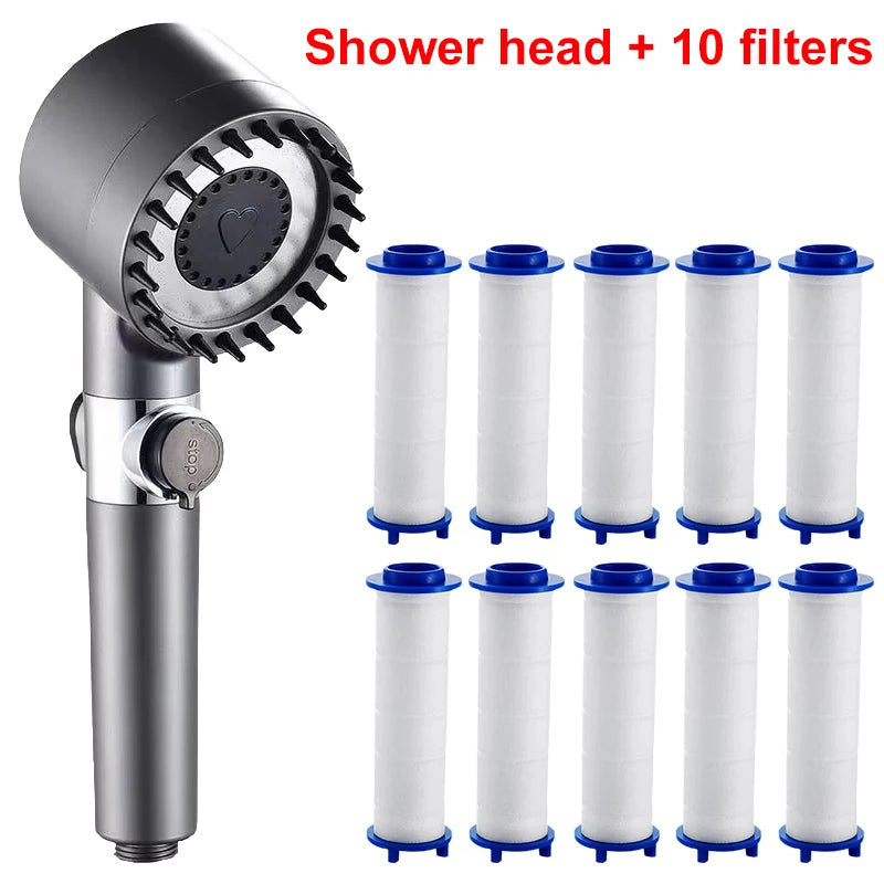 4 Modes Shower Head High Pressure Shower Head with Shower Filter Massage Showerhead Water Saving Shower Heads Bathroom Accessory