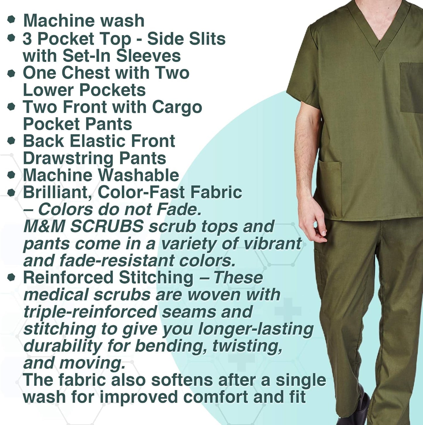Comfortable Fit Men'S Workwear Uniform 8 Pocket Top and Pant Set