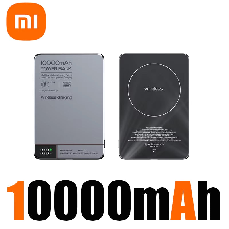 Xiaomi High Quality Alloy 10000Mah Fast Charger Power Bank with Battery Powerbank Magnetic Wireless Phone Charger for Magsafe