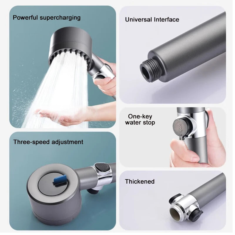 4 Modes Shower Head High Pressure Shower Head with Shower Filter Massage Showerhead Water Saving Shower Heads Bathroom Accessory