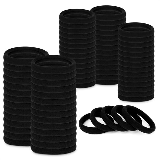 100 Pcs Black Hair Ties Bulk - Seamless Hair Ties No Damage Black Pony Tails Hair Ties for Women Elastic Hair Bands - Ponytail Holders Hair Elastics