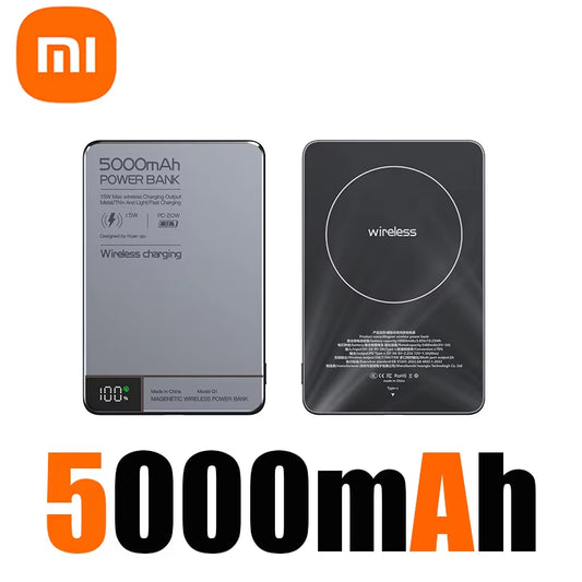 Xiaomi High Quality Alloy 10000Mah Fast Charger Power Bank with Battery Powerbank Magnetic Wireless Phone Charger for Magsafe