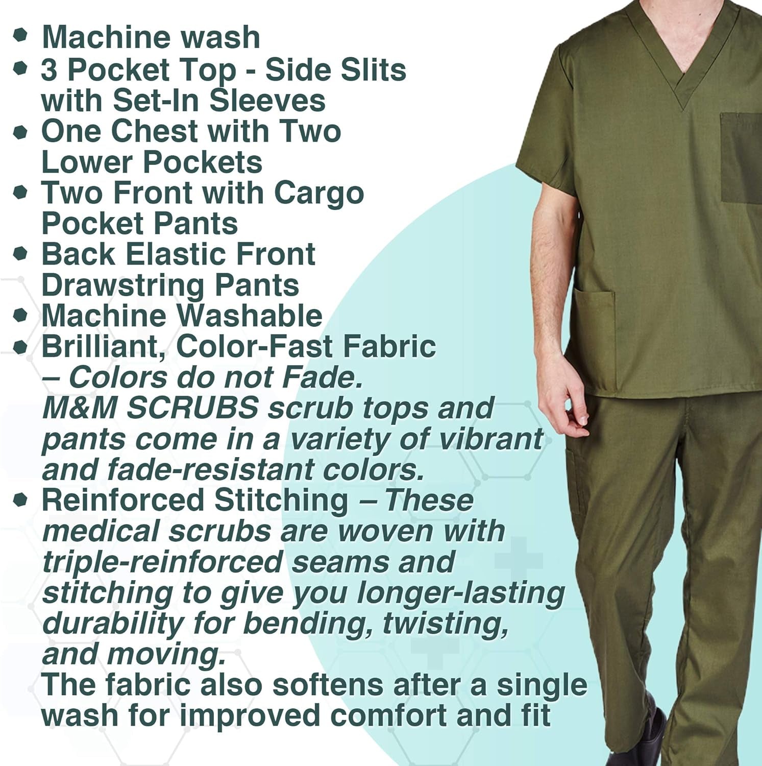 Comfortable Fit Men'S Workwear Uniform 8 Pocket Top and Pant Set
