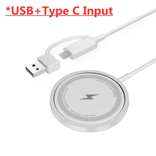 30W Magnetic Wireless Charger Fast Charging Pad Stand for Iphone 15 14 13 12 Pro Max Airpods PD Macsafe Phone Chargers Station
