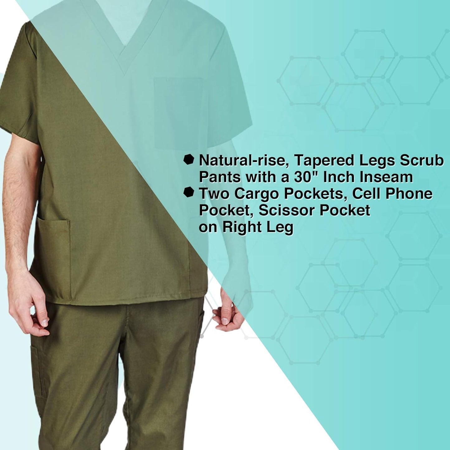 Comfortable Fit Men'S Workwear Uniform 8 Pocket Top and Pant Set
