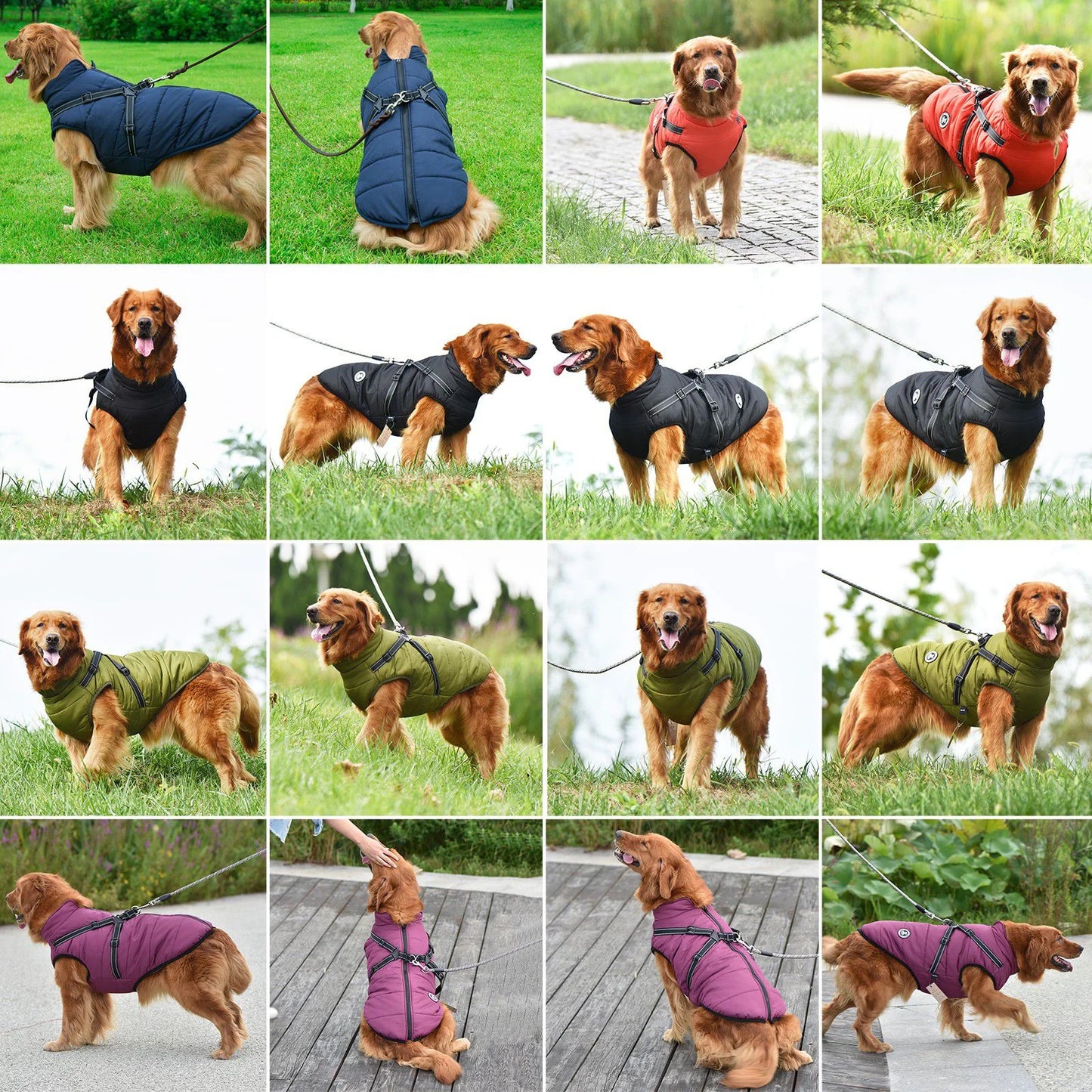 Dog Clothes for Small Dogs Dog Coat Waterproof Winter Jacket Warm Vest Dog Clothes Dog Coat Warm Winter Dog Jacket with Dog Harness for Small Medium Large Dogs