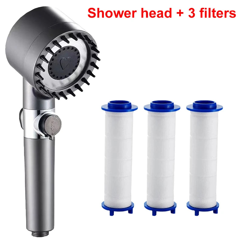 4 Modes Shower Head High Pressure Shower Head with Shower Filter Massage Showerhead Water Saving Shower Heads Bathroom Accessory